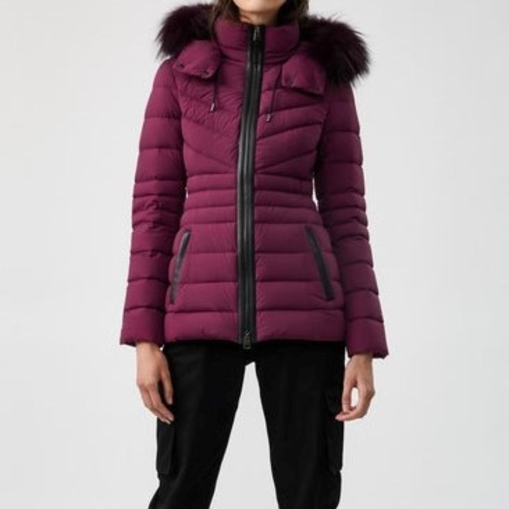 MACKAGE NWOT PATSY DOWN PUFFER COAT JACKET IN BERRY XXS